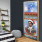 Bobby Seale Christmas Door Cover Retro Ugly Christmas Pattern Festive Activist Portrait