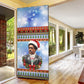 Bobby Seale Christmas Door Cover Retro Ugly Christmas Pattern Festive Activist Portrait