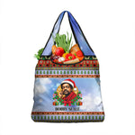 Bobby Seale Christmas Grocery Bag Retro Ugly Christmas Pattern Festive Activist Portrait