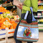 Bobby Seale Christmas Grocery Bag Retro Ugly Christmas Pattern Festive Activist Portrait