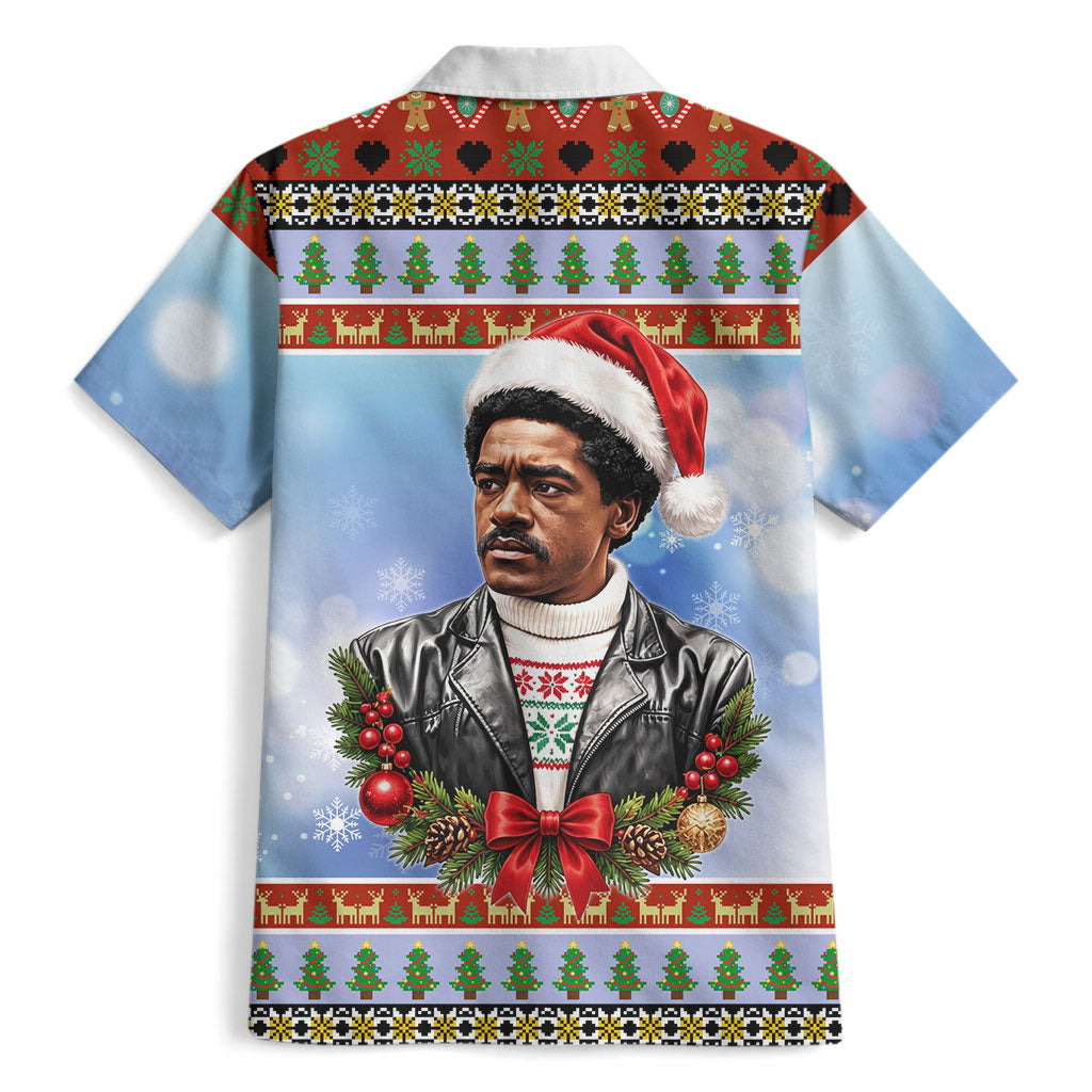 Bobby Seale Christmas Hawaiian Shirt Retro Ugly Christmas Pattern Festive Activist Portrait