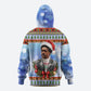 Bobby Seale Christmas Hoodie Retro Ugly Christmas Pattern Festive Activist Portrait