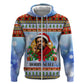 Bobby Seale Christmas Hoodie Retro Ugly Christmas Pattern Festive Activist Portrait