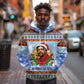 Bobby Seale Christmas Hoodie Retro Ugly Christmas Pattern Festive Activist Portrait