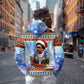 Bobby Seale Christmas Hoodie Retro Ugly Christmas Pattern Festive Activist Portrait