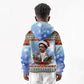 Bobby Seale Christmas Kid Hoodie Retro Ugly Christmas Pattern Festive Activist Portrait