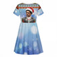 Bobby Seale Christmas Kid Short Sleeve Dress Retro Ugly Christmas Pattern Festive Activist Portrait