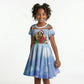 Bobby Seale Christmas Kid Short Sleeve Dress Retro Ugly Christmas Pattern Festive Activist Portrait