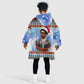 Bobby Seale Christmas Kid Wearable Blanket Hoodie Retro Ugly Christmas Pattern Festive Activist Portrait