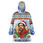 Bobby Seale Christmas Kid Wearable Blanket Hoodie Retro Ugly Christmas Pattern Festive Activist Portrait
