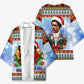 Bobby Seale Christmas Kimono Retro Ugly Christmas Pattern Festive Activist Portrait