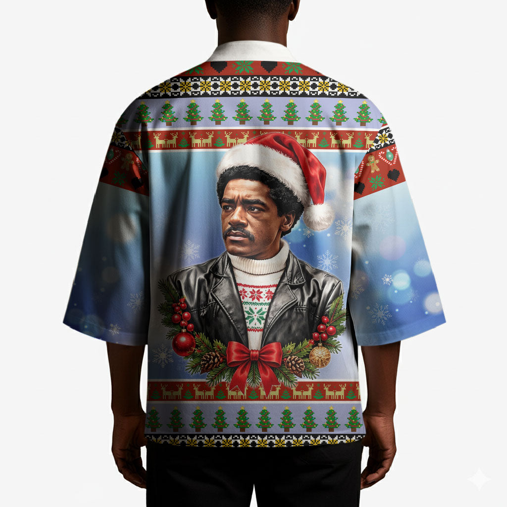 Bobby Seale Christmas Kimono Retro Ugly Christmas Pattern Festive Activist Portrait