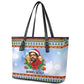 Bobby Seale Christmas Leather Tote Bag Retro Ugly Christmas Pattern Festive Activist Portrait