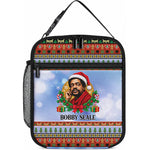 Bobby Seale Christmas Lunch Bag Retro Ugly Christmas Pattern Festive Activist Portrait