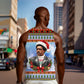 Bobby Seale Christmas Men Tank Top Retro Ugly Christmas Pattern Festive Activist Portrait