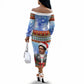 Bobby Seale Christmas Off The Shoulder Long Sleeve Dress Retro Ugly Christmas Pattern Festive Activist Portrait