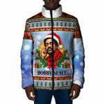 Bobby Seale Christmas Padded Jacket Retro Ugly Christmas Pattern Festive Activist Portrait