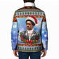 Bobby Seale Christmas Padded Jacket Retro Ugly Christmas Pattern Festive Activist Portrait