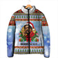 Bobby Seale Christmas Padded Jacket Retro Ugly Christmas Pattern Festive Activist Portrait