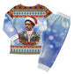Bobby Seale Christmas Pajama Set Retro Ugly Christmas Pattern Festive Activist Portrait
