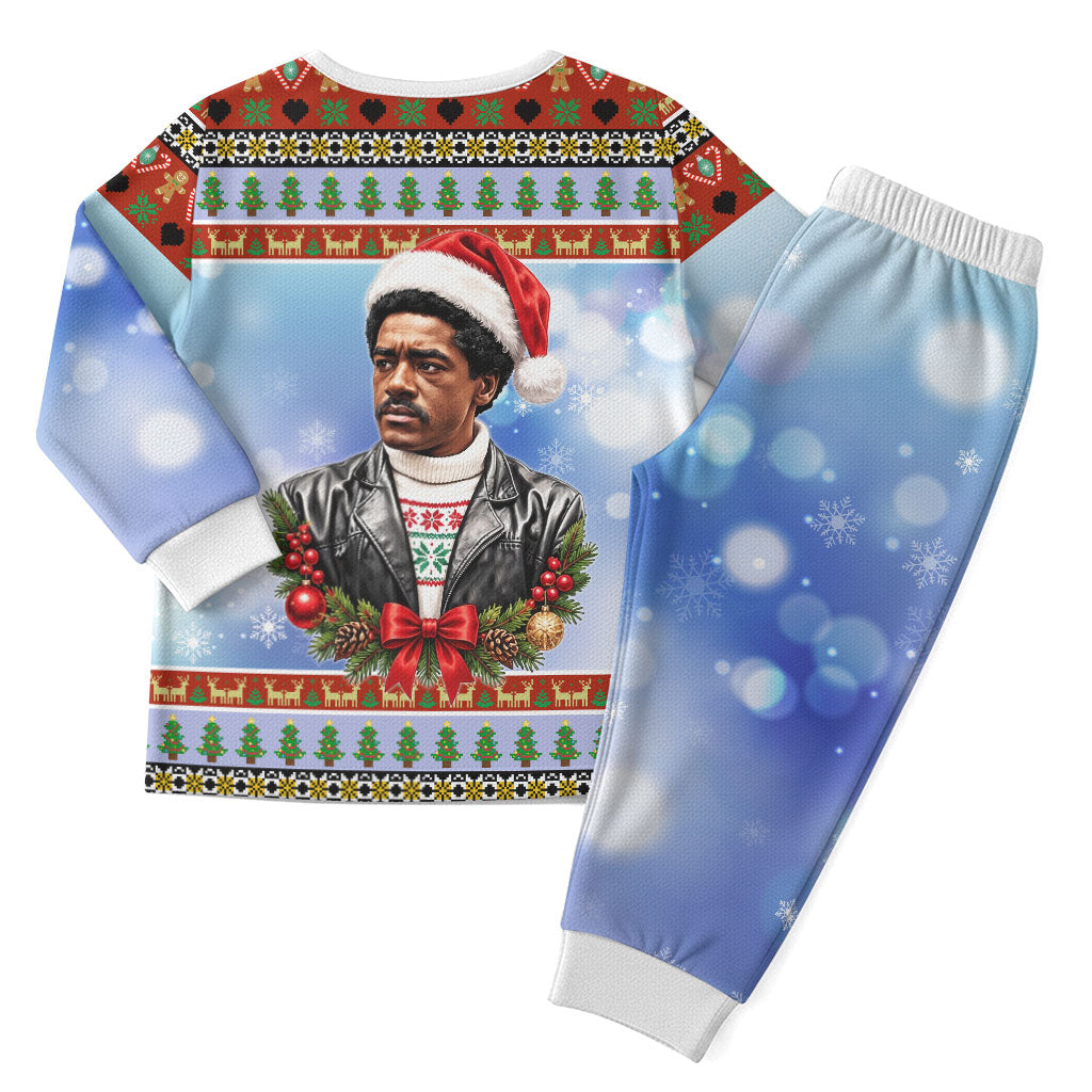 Bobby Seale Christmas Pajama Set Retro Ugly Christmas Pattern Festive Activist Portrait
