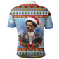 Bobby Seale Christmas Polo Shirt Retro Ugly Christmas Pattern Festive Activist Portrait