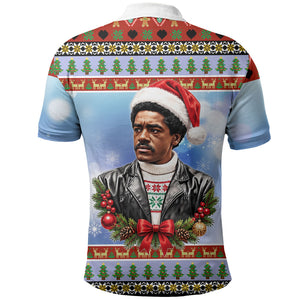 Bobby Seale Christmas Polo Shirt Retro Ugly Christmas Pattern Festive Activist Portrait