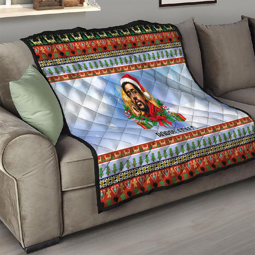 Bobby Seale Christmas Quilt Retro Ugly Christmas Pattern Festive Activist Portrait
