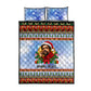 Bobby Seale Christmas Quilt Bed Set Retro Ugly Christmas Pattern Festive Activist Portrait