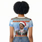 Bobby Seale Christmas Raglan Cropped T shirt Retro Ugly Christmas Pattern Festive Activist Portrait