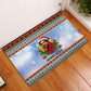 Bobby Seale Christmas Rubber Doormat Retro Ugly Christmas Pattern Festive Activist Portrait