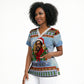 Bobby Seale Christmas Scrub Top Retro Ugly Christmas Pattern Festive Activist Portrait
