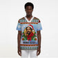 Bobby Seale Christmas Scrub Top Retro Ugly Christmas Pattern Festive Activist Portrait