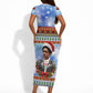Bobby Seale Christmas Short Sleeve Bodycon Dress Retro Ugly Christmas Pattern Festive Activist Portrait