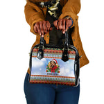 Bobby Seale Christmas Shoulder Handbag Retro Ugly Christmas Pattern Festive Activist Portrait