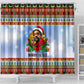 Bobby Seale Christmas Shower Curtain Retro Ugly Christmas Pattern Festive Activist Portrait