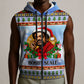 Bobby Seale Christmas Sleeveless Zip Hoodie Retro Ugly Christmas Pattern Festive Activist Portrait