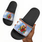 Bobby Seale Christmas Slide Sandals Retro Ugly Christmas Pattern Festive Activist Portrait