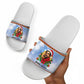 Bobby Seale Christmas Slide Sandals Retro Ugly Christmas Pattern Festive Activist Portrait