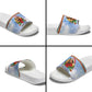 Bobby Seale Christmas Slide Sandals Retro Ugly Christmas Pattern Festive Activist Portrait