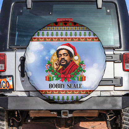 Bobby Seale Christmas Spare Tire Cover Retro Ugly Christmas Pattern Festive Activist Portrait