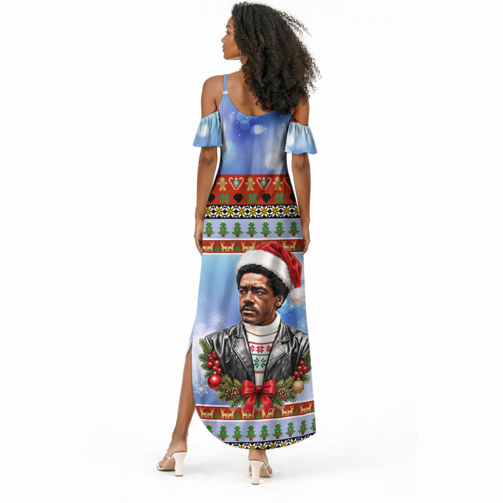 Bobby Seale Christmas Summer Maxi Dress Retro Ugly Christmas Pattern Festive Activist Portrait