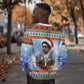 Bobby Seale Christmas Sweatshirt Retro Ugly Christmas Pattern Festive Activist Portrait