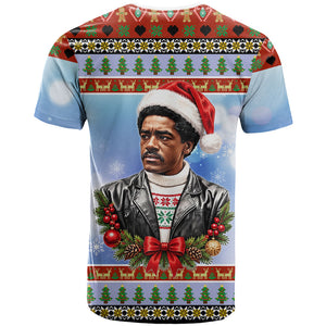 Bobby Seale Christmas T shirt Retro Ugly Christmas Pattern Festive Activist Portrait