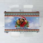 Bobby Seale Christmas Tablecloth Retro Ugly Christmas Pattern Festive Activist Portrait