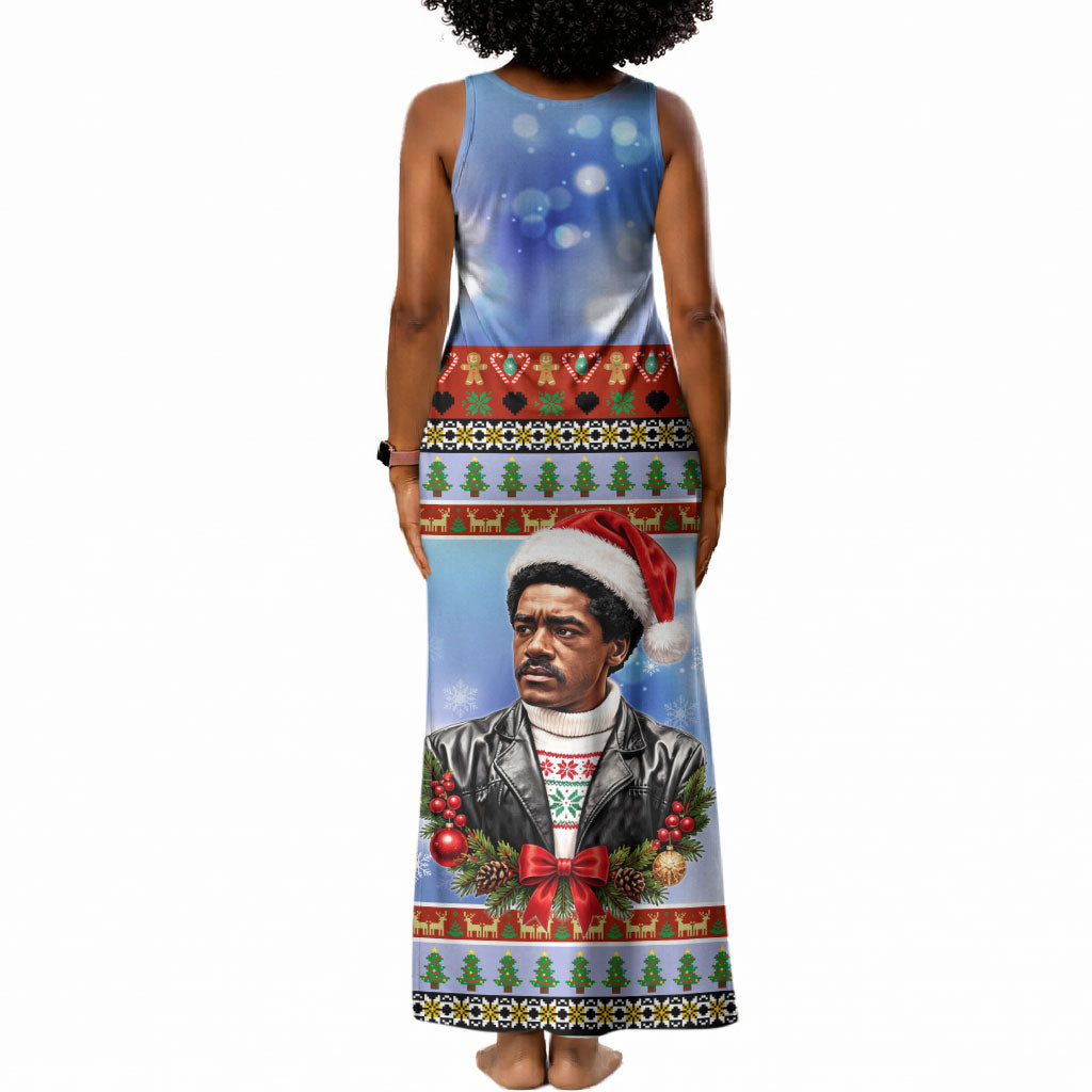 Bobby Seale Christmas Tank Maxi Dress Retro Ugly Christmas Pattern Festive Activist Portrait