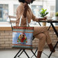 Bobby Seale Christmas Tote Bag Retro Ugly Christmas Pattern Festive Activist Portrait