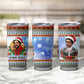 Bobby Seale Christmas Tumbler Cup Retro Ugly Christmas Pattern Festive Activist Portrait