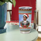 Bobby Seale Christmas Tumbler Cup Retro Ugly Christmas Pattern Festive Activist Portrait