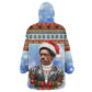 Bobby Seale Christmas Wearable Blanket Hoodie Retro Ugly Christmas Pattern Festive Activist Portrait